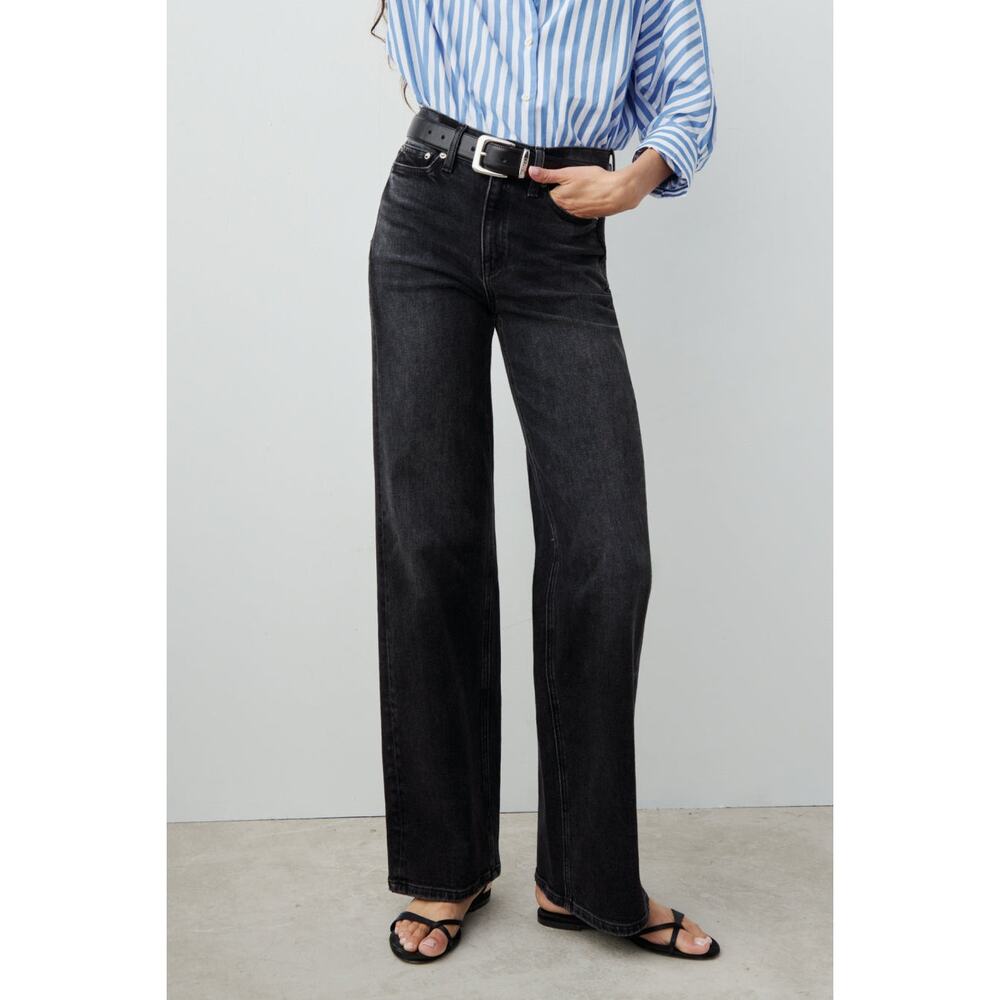 AYR The Secret Sauce Wide Leg Relaxed Jeans in Date Night Washed Black‎ Size 32S